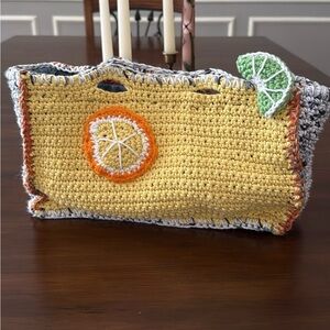Handmade Crochet Citrus Clutch